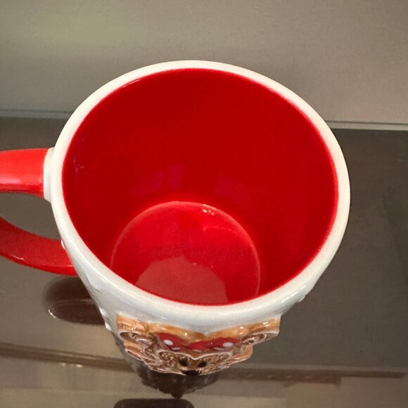 Disney Minnie Gingerbread Mug-Raised Minnie Mouse TWO SIDED Christmas NEW - Picture 4 of 4